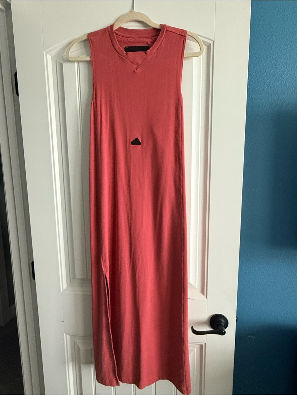 Adidas Women Rib Racerback Maxi Dress Modern Versatile Casual Fashion Pink